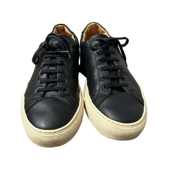 Common Projects Mens Black Premium Archilles Low Top Leather Sneaker Size 40